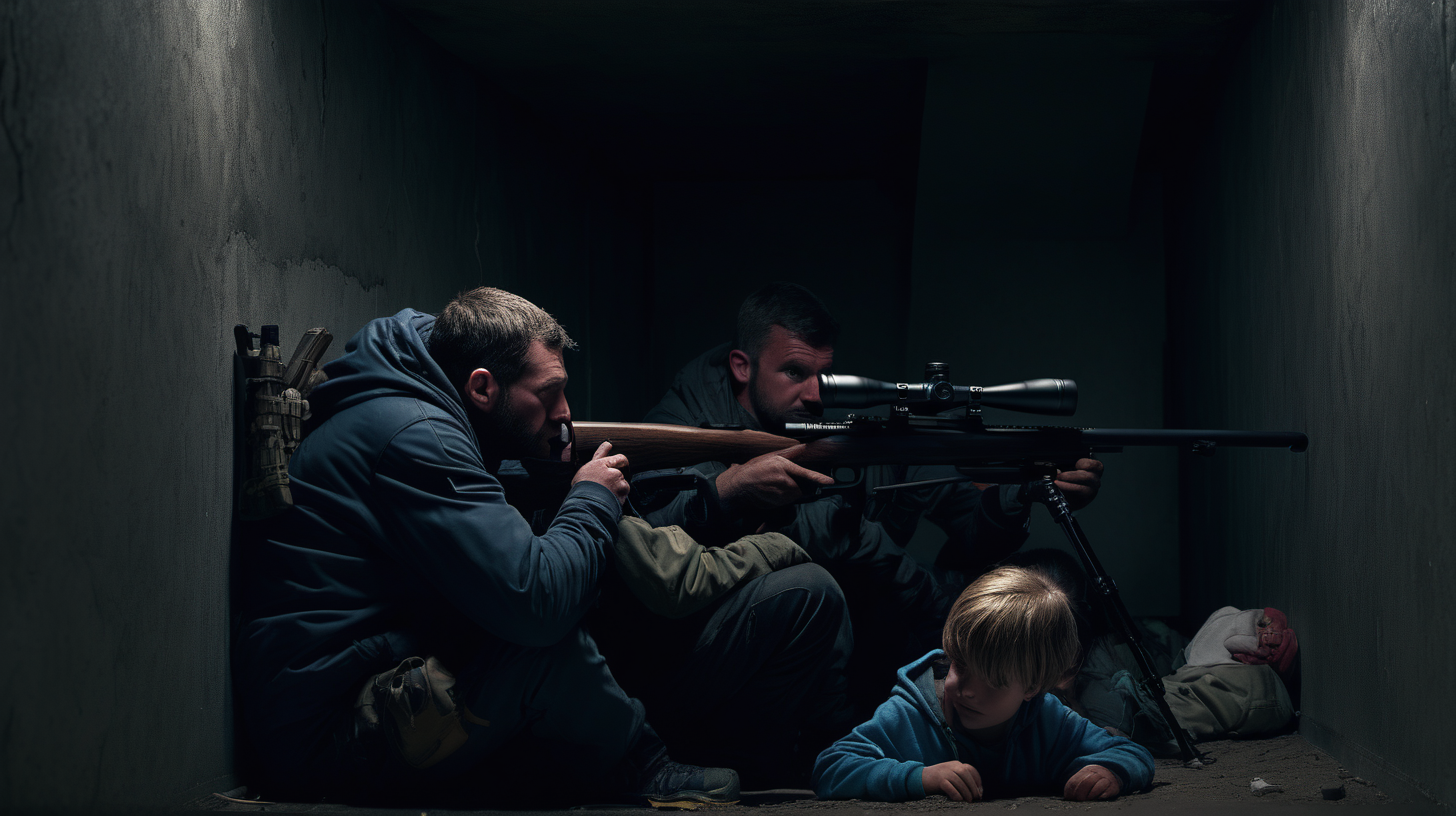 man Sniper comes in to rescue kids huddled