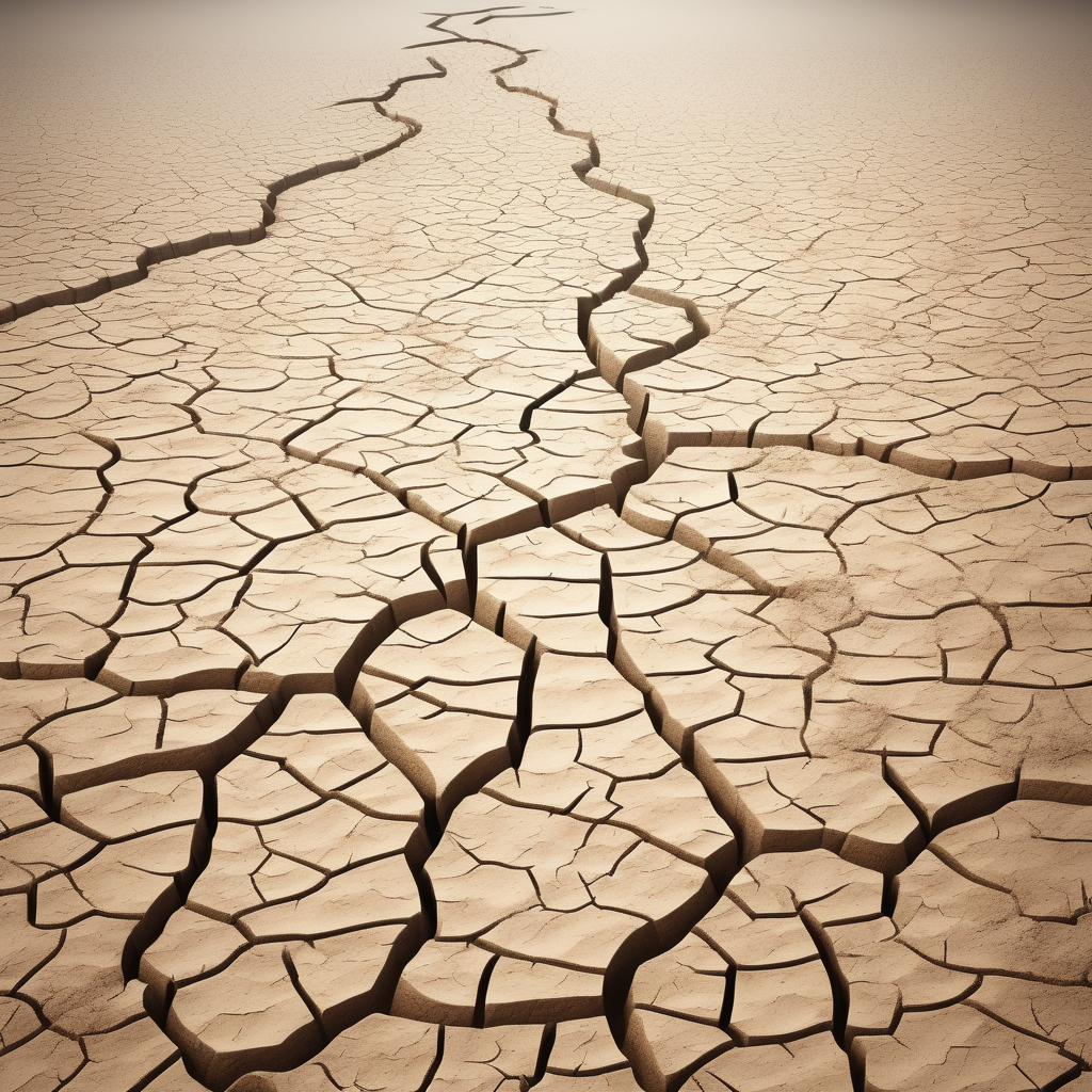 Create a picture of dry soil with large cracks