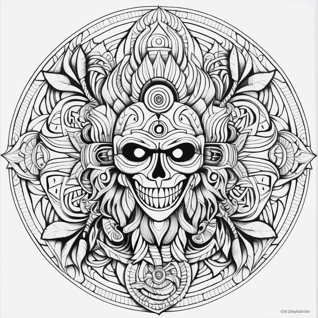 adult coloring book black white clear lines detailed