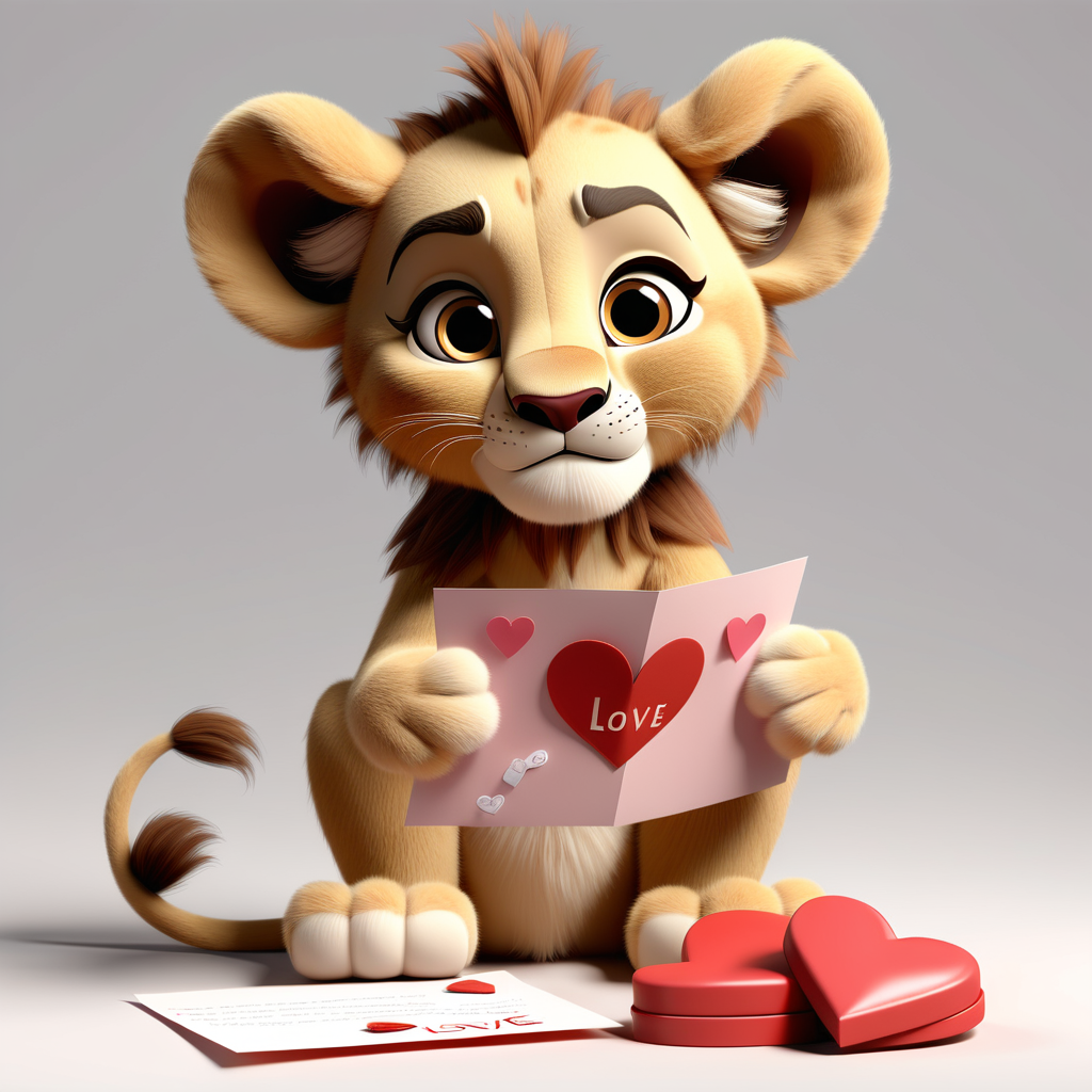 envision prompt Sweet Pixar 3D Lion Cub with