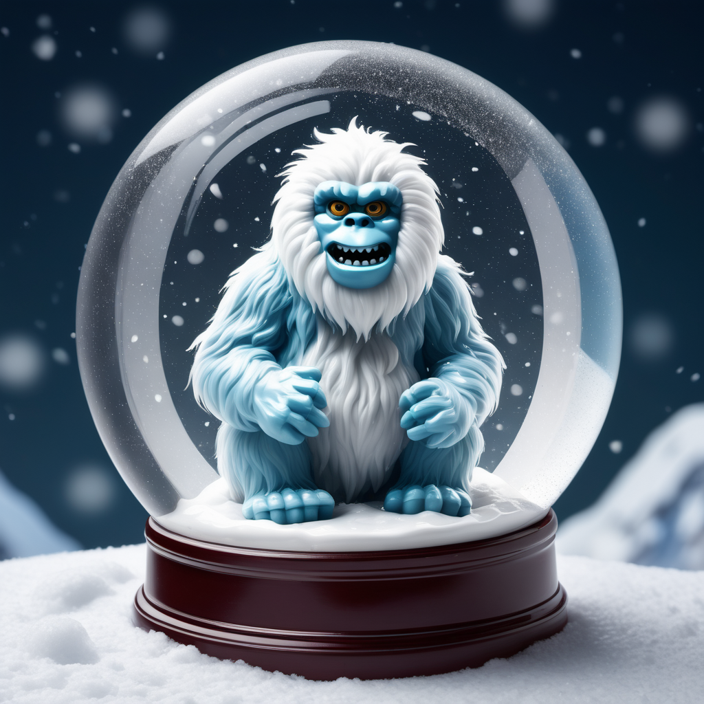 Yeti in a snow globe