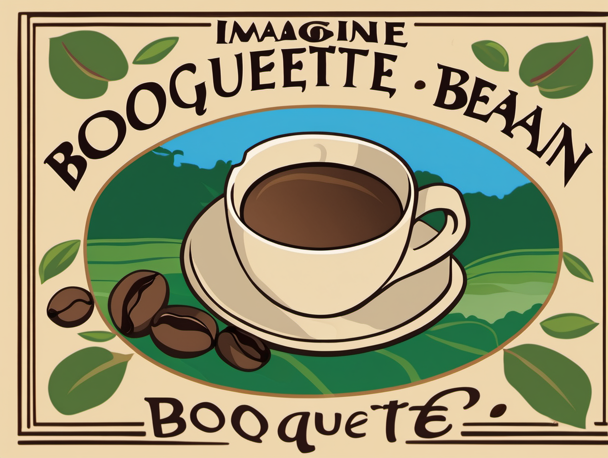 imagine a Boquete coffee logo for a company called Boquete bean in the style of monet