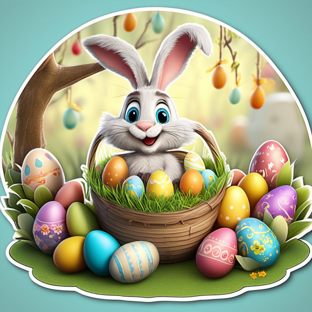 
sticker, easter,  so cute,  big, cartoon 
fairytale, 
 incredibly high detail, 16k, octane rendering, gorgeous, wide angle.