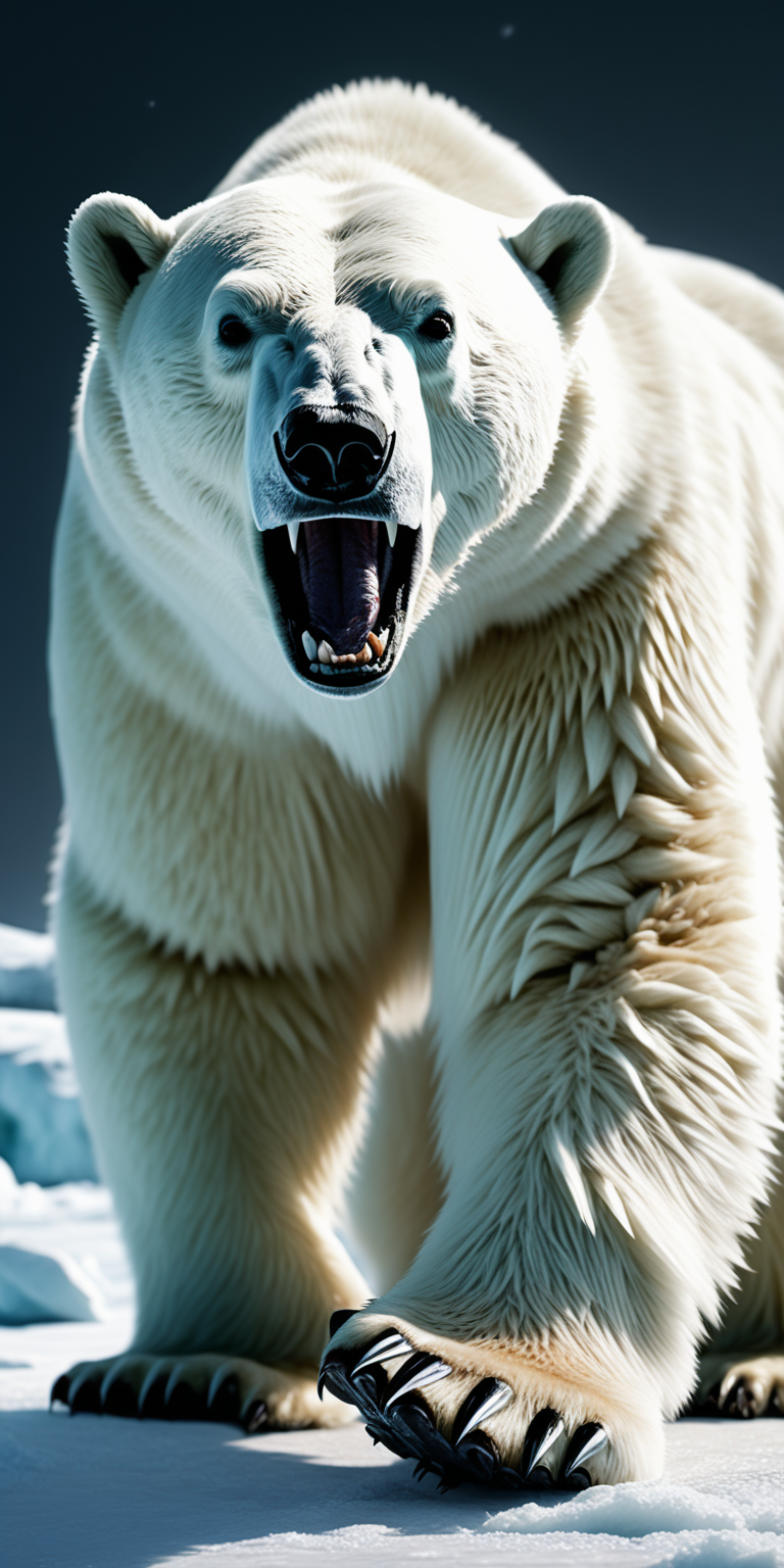 Realistic Agressive Polar Bear
