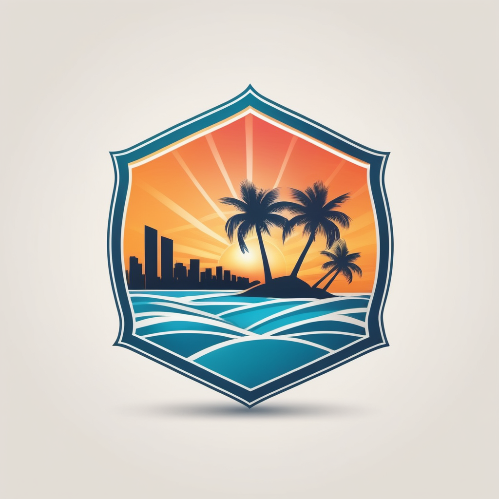 company logo for real estate company.  company name is five fifteen global.  should include sunset, & beach