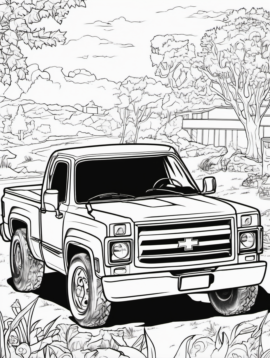 PICK UP TRUCK FOR COLOURING BOOK
