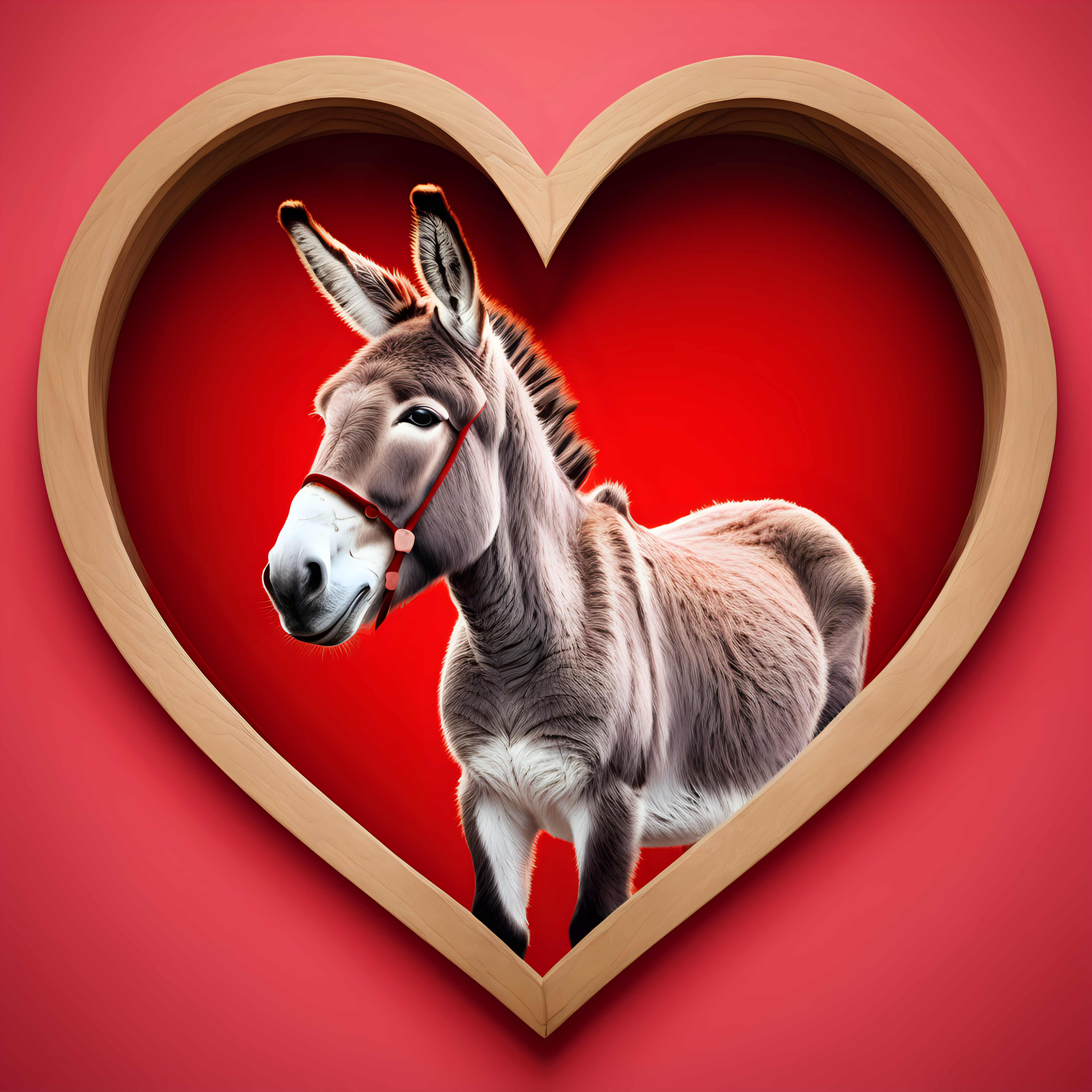 Donkey in heart