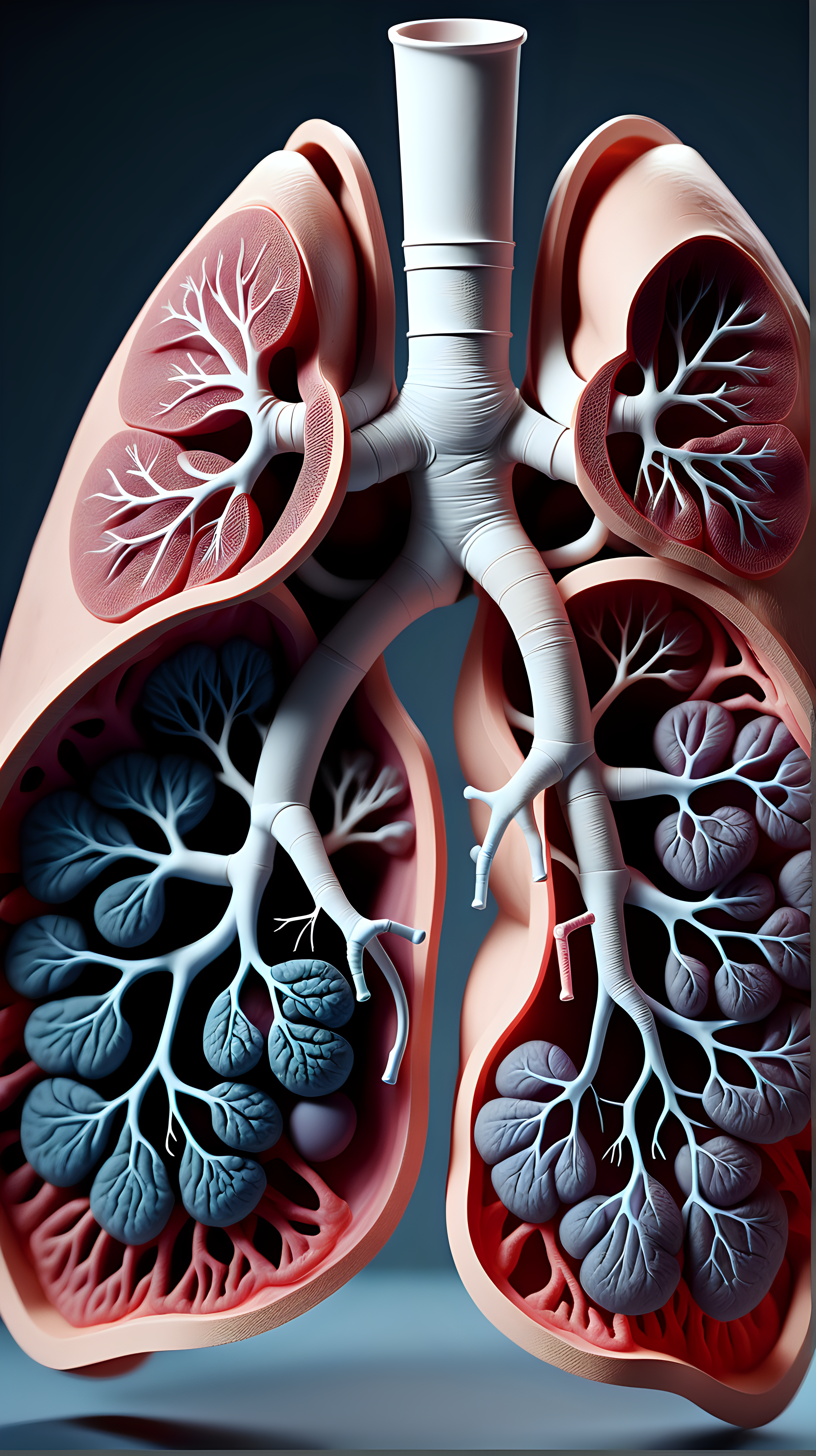 Imagine were prompting detailed realistic human lungs Capture