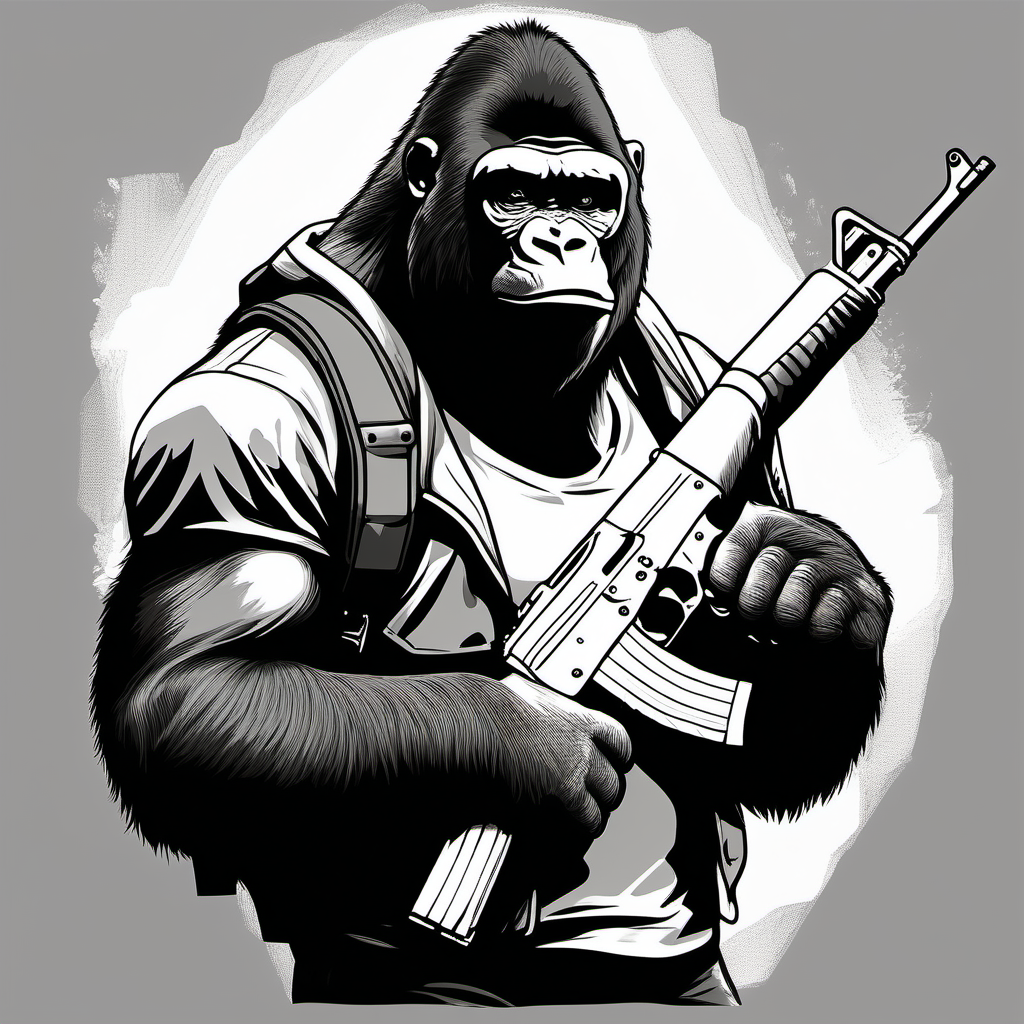 draw a street gangster silverback gorilla wearing a