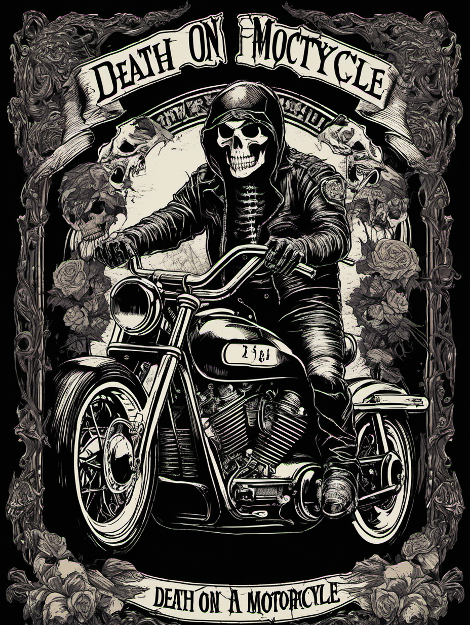 death on a motorcycle, biker t-shirt