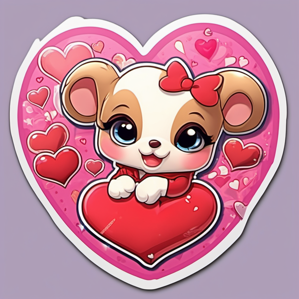 sticker valentine heart so cute bigcartoonfairytale incredibly high