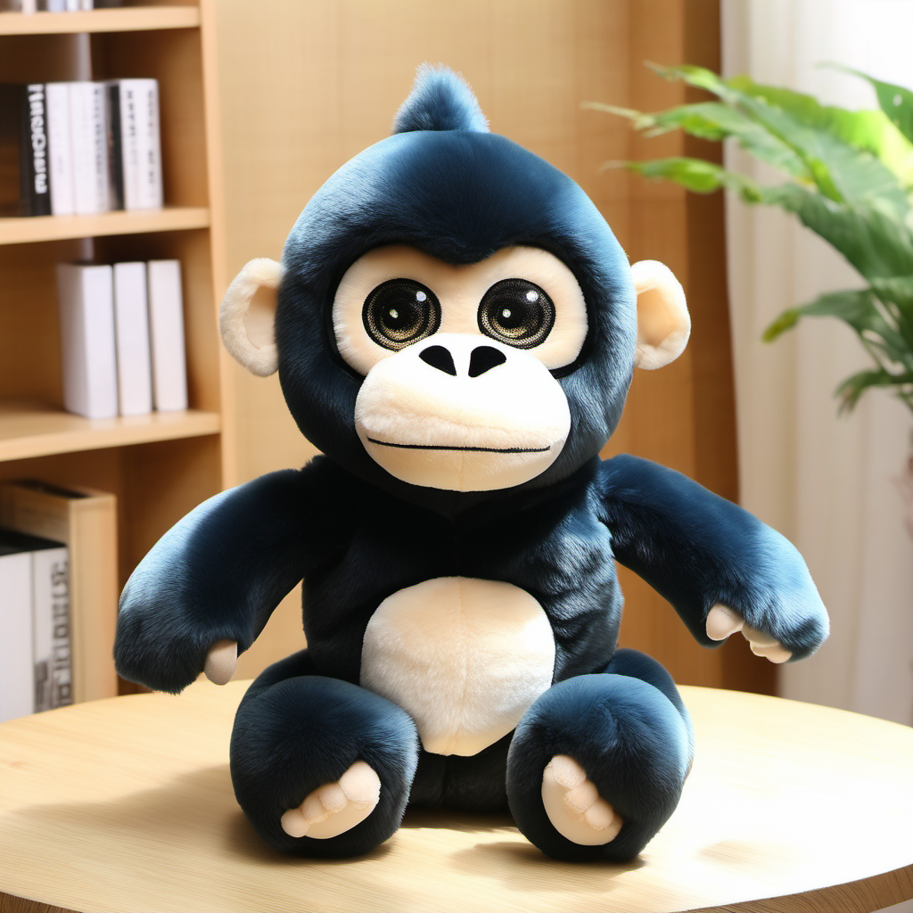 Gorilla plush toy with cute crystal eyes and
