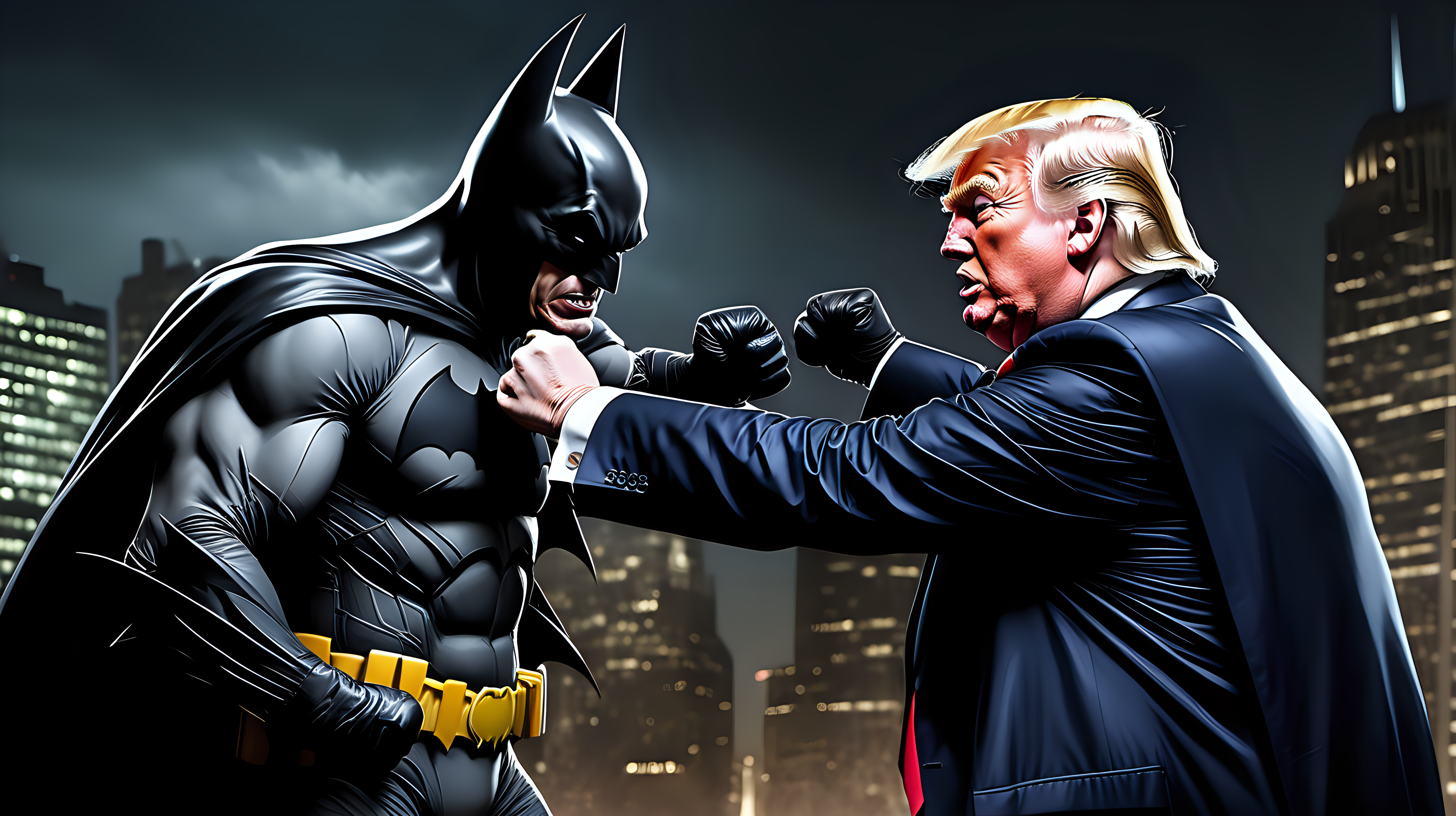 Donald Trump fights the batman