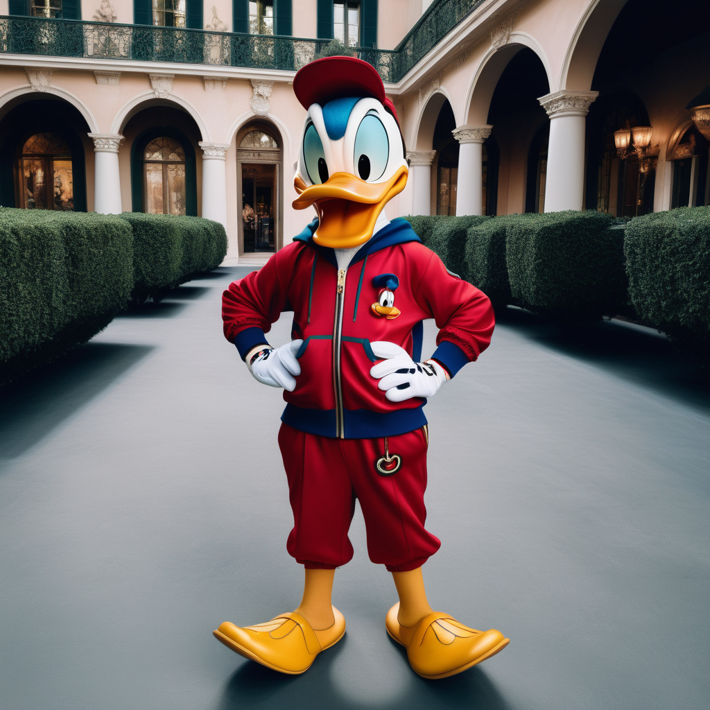 Take a photo of Donald Duck in a