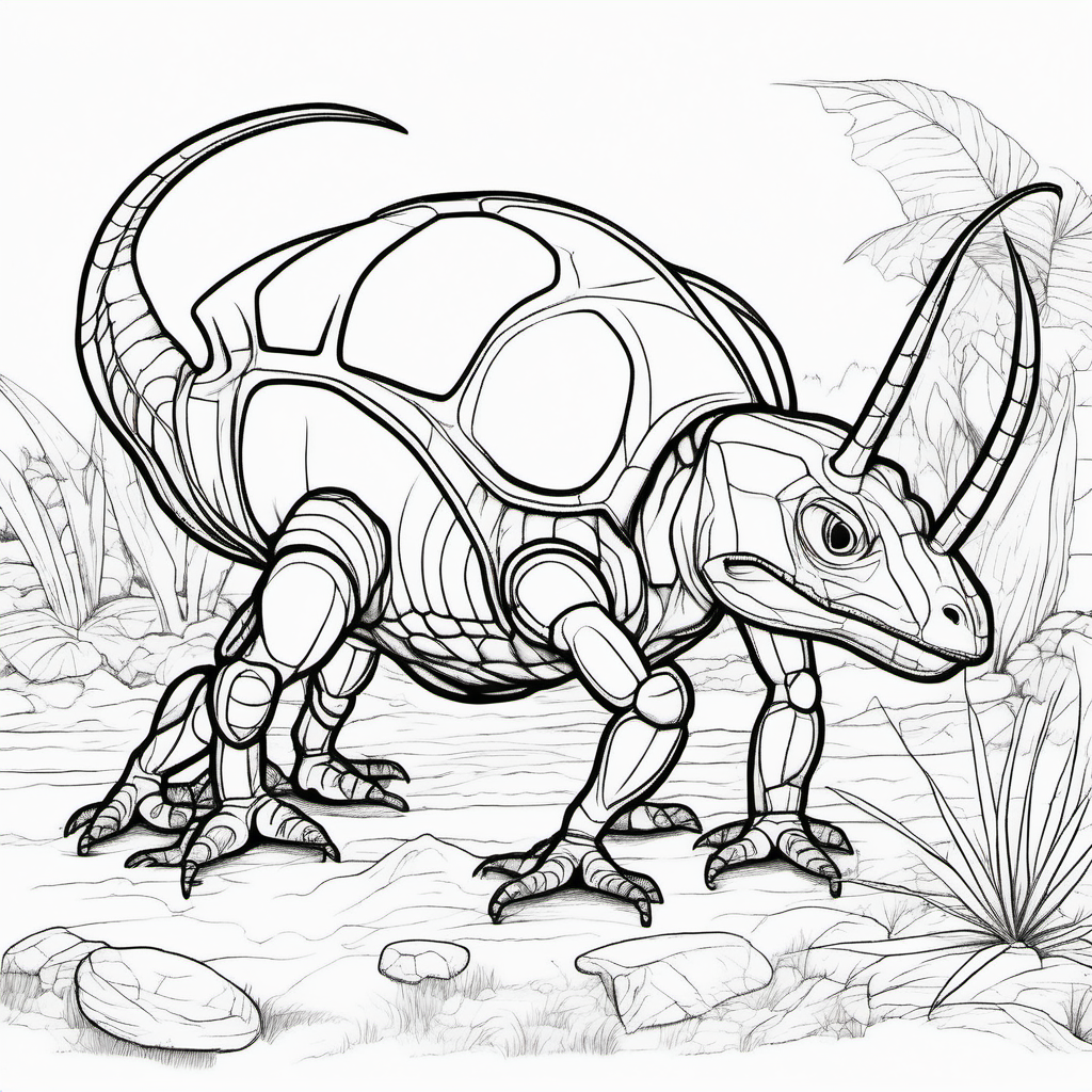 word "Dinosaur Ant", coloring pages, dark lines