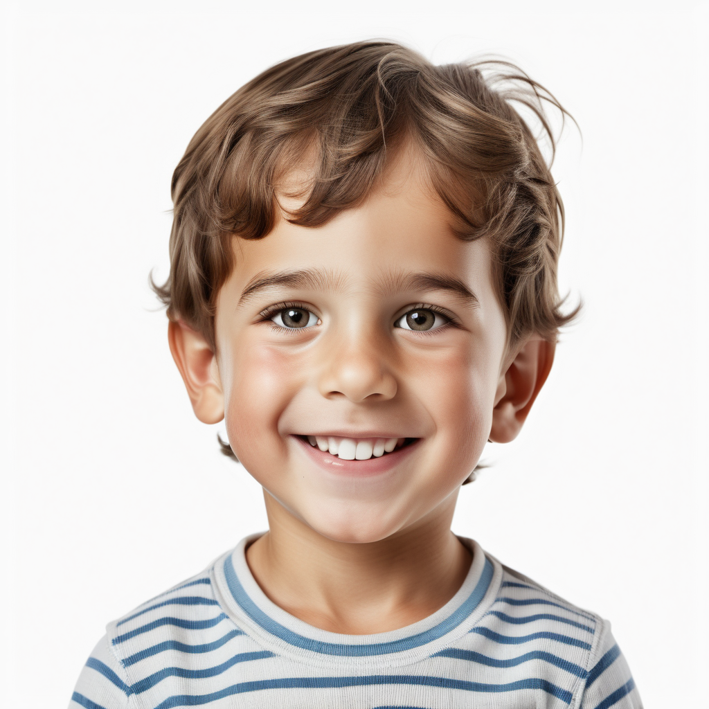 white backgroundreal facewhole headchild 3 yearsboycharacter appearance for