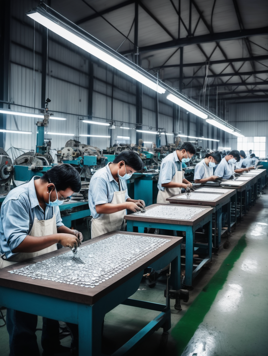 DIAMOND CUTTING FACTORY WITH PEOPLE