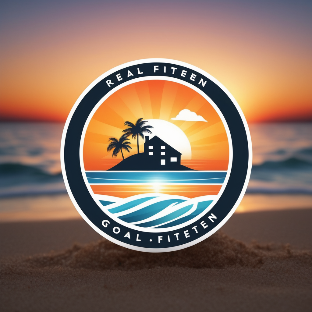company logo for real estate company.  company name is five fifteen global & should be included in the picture.  also should include sunset, & beach