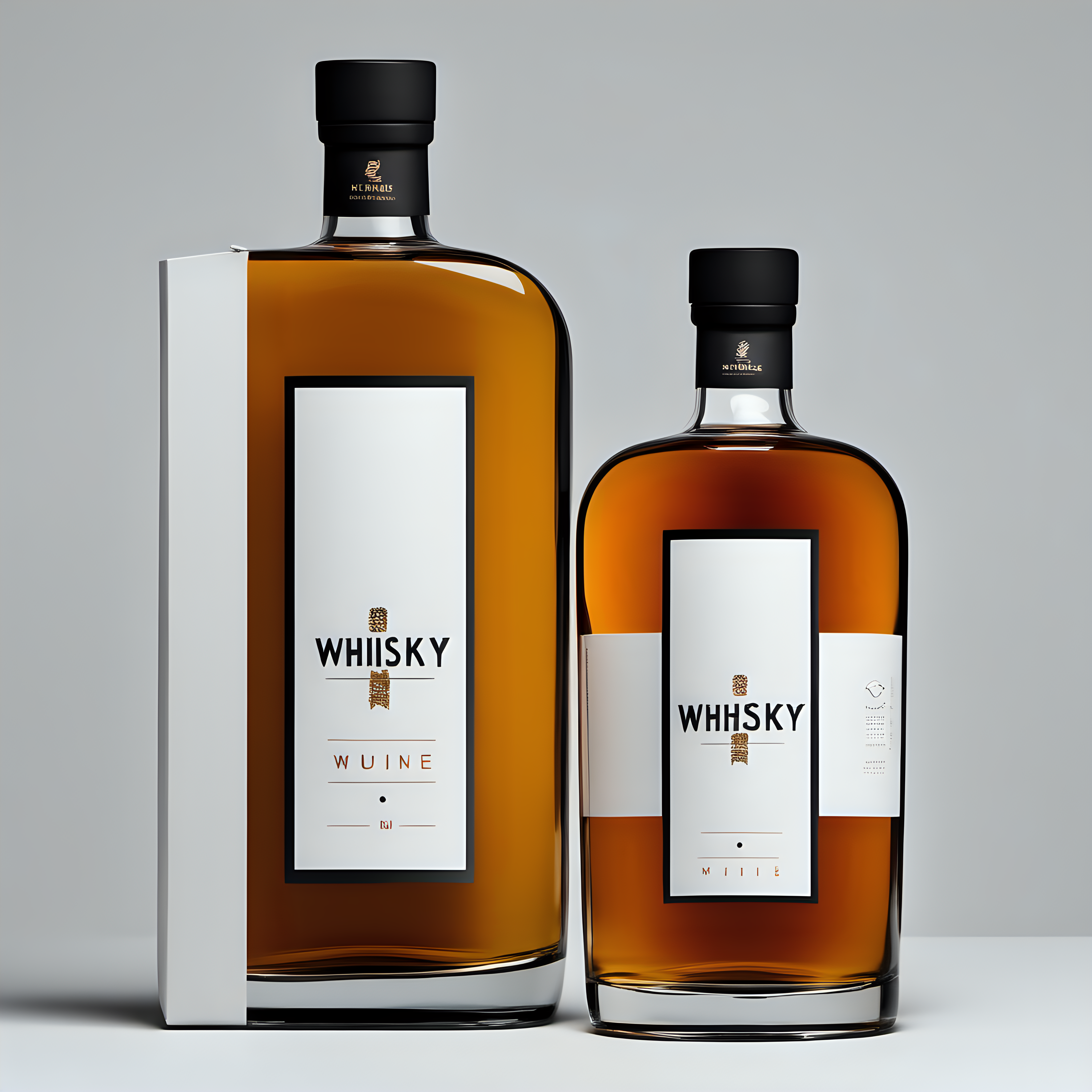 a minimalist modern whisky brand bottle