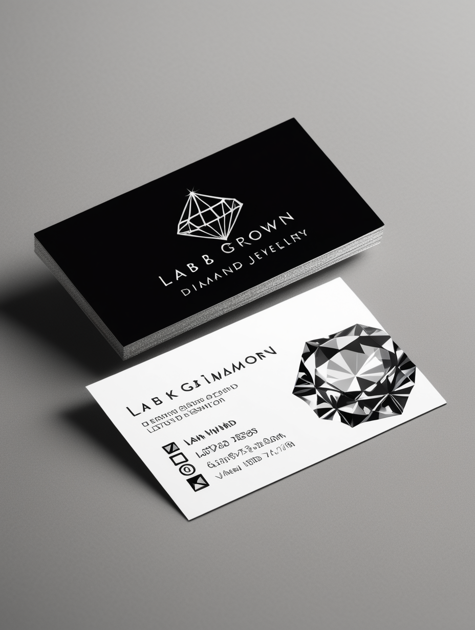 LAB GROWN DIAMOND JEWELLERY BUSINESS CARD BLACK AND