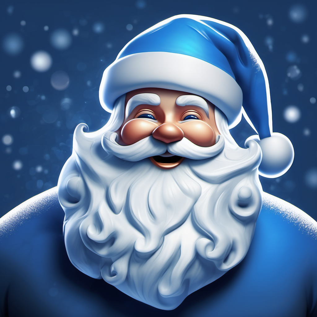 blue Santa Claus smiling