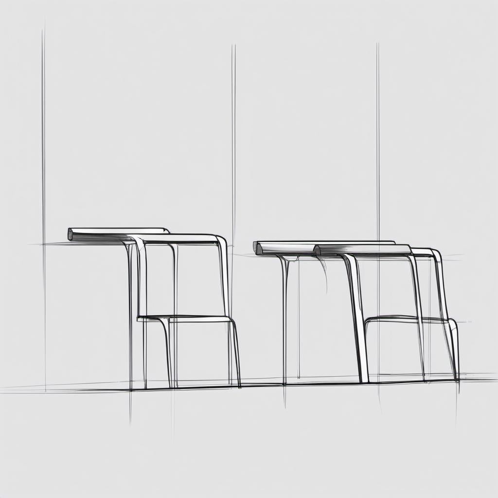 MINIMAL SKETCH OF STACKABLE SEATING SUPPORTED ON A WALL




