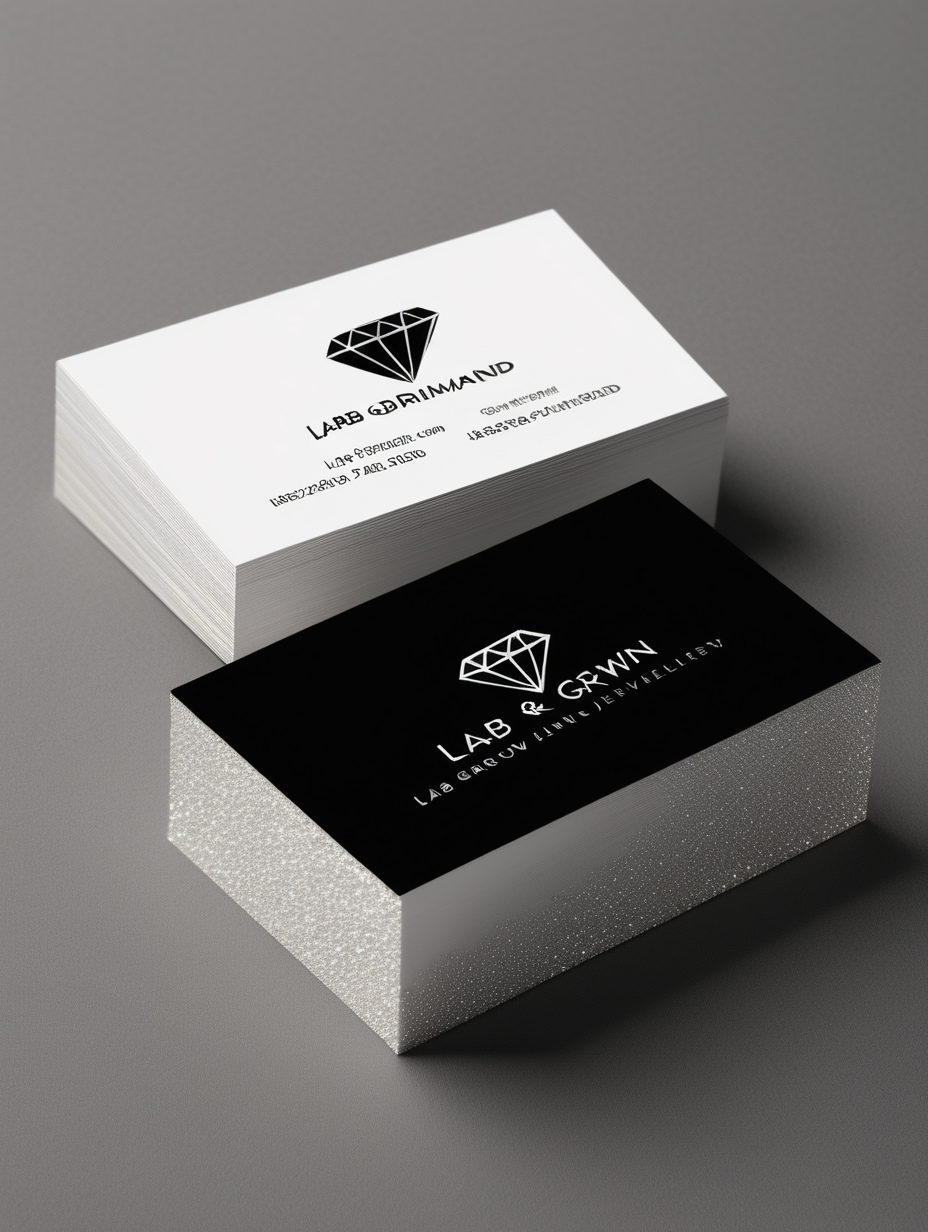 LAB GROWN DIAMOND JEWELLERY BUSINESS CARD BLACK AND