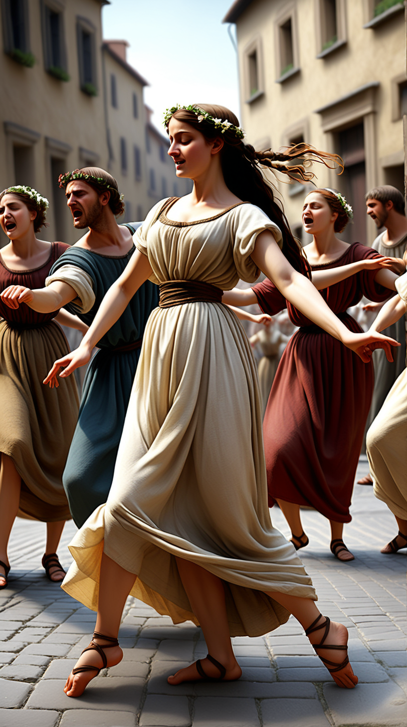 ancient europe People would dance uncontrollably in the streets for days on end, often resulting in exhaustion, injury, and even death.
