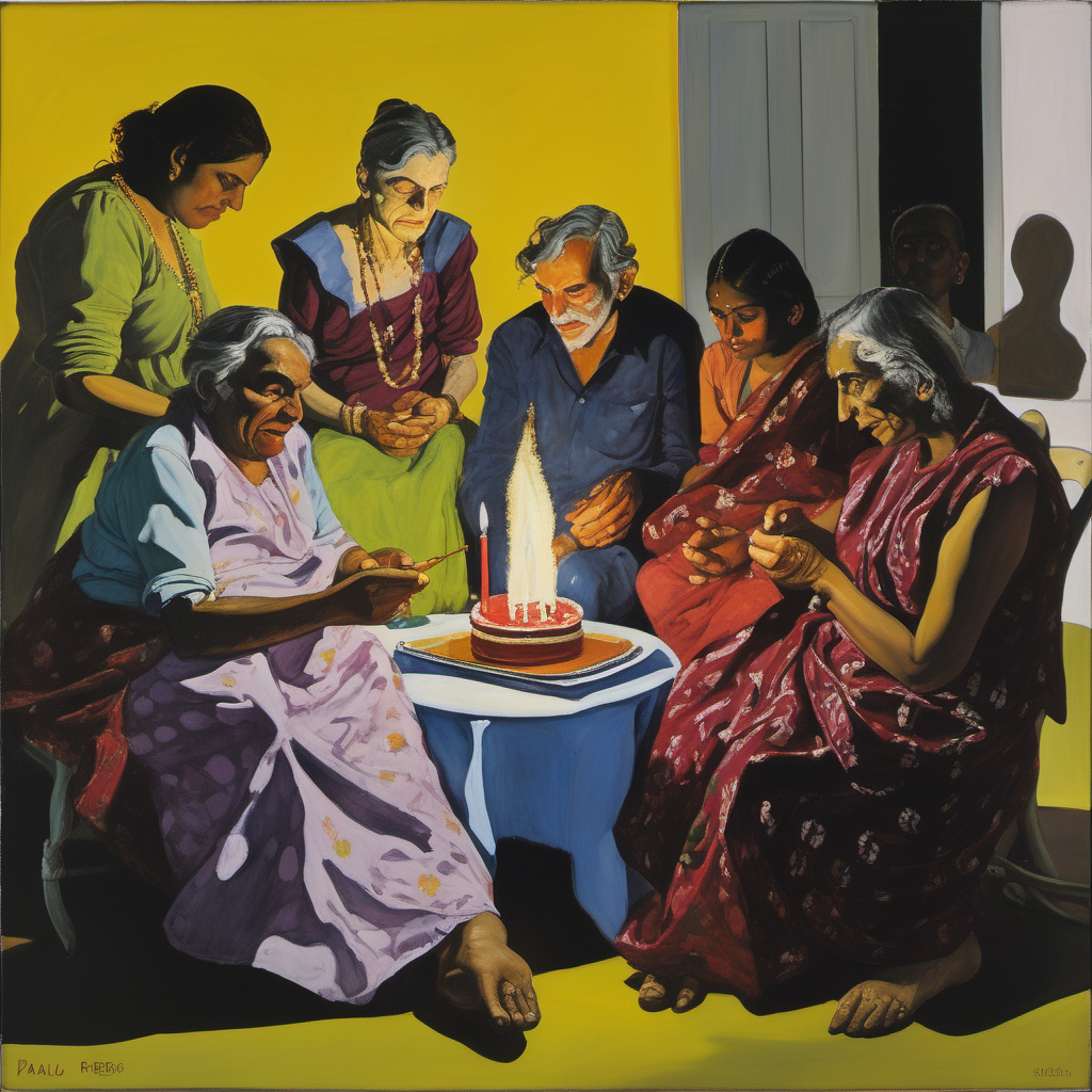 Anticipation of the upcoming festival season with Diwali, Christmas and birthdays, Paula Rego painting