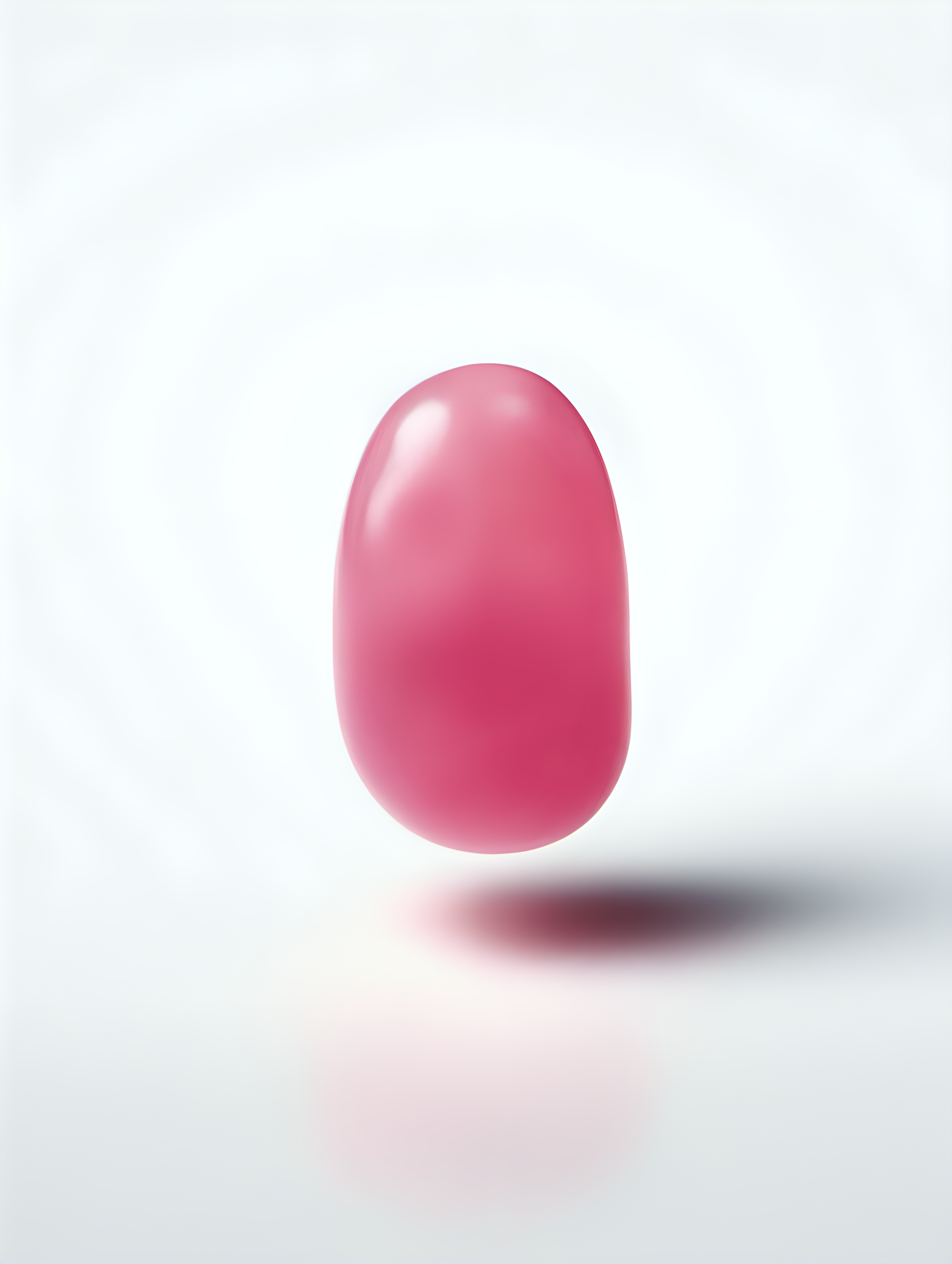 ARTISTIC IMAGE OF A SINGLE PINK JELLYBEAN ON