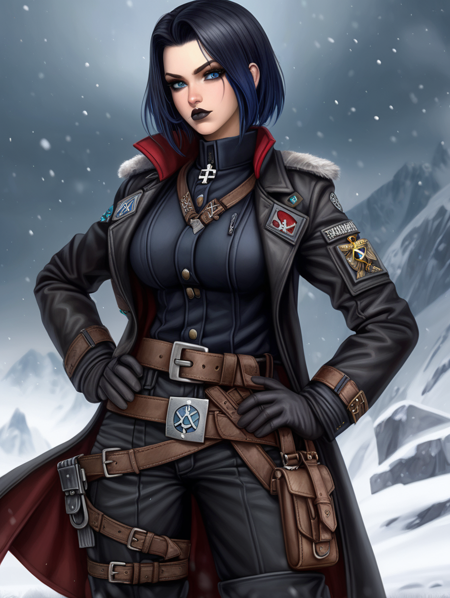 Warhammer 40K young very busty Commissar woman She