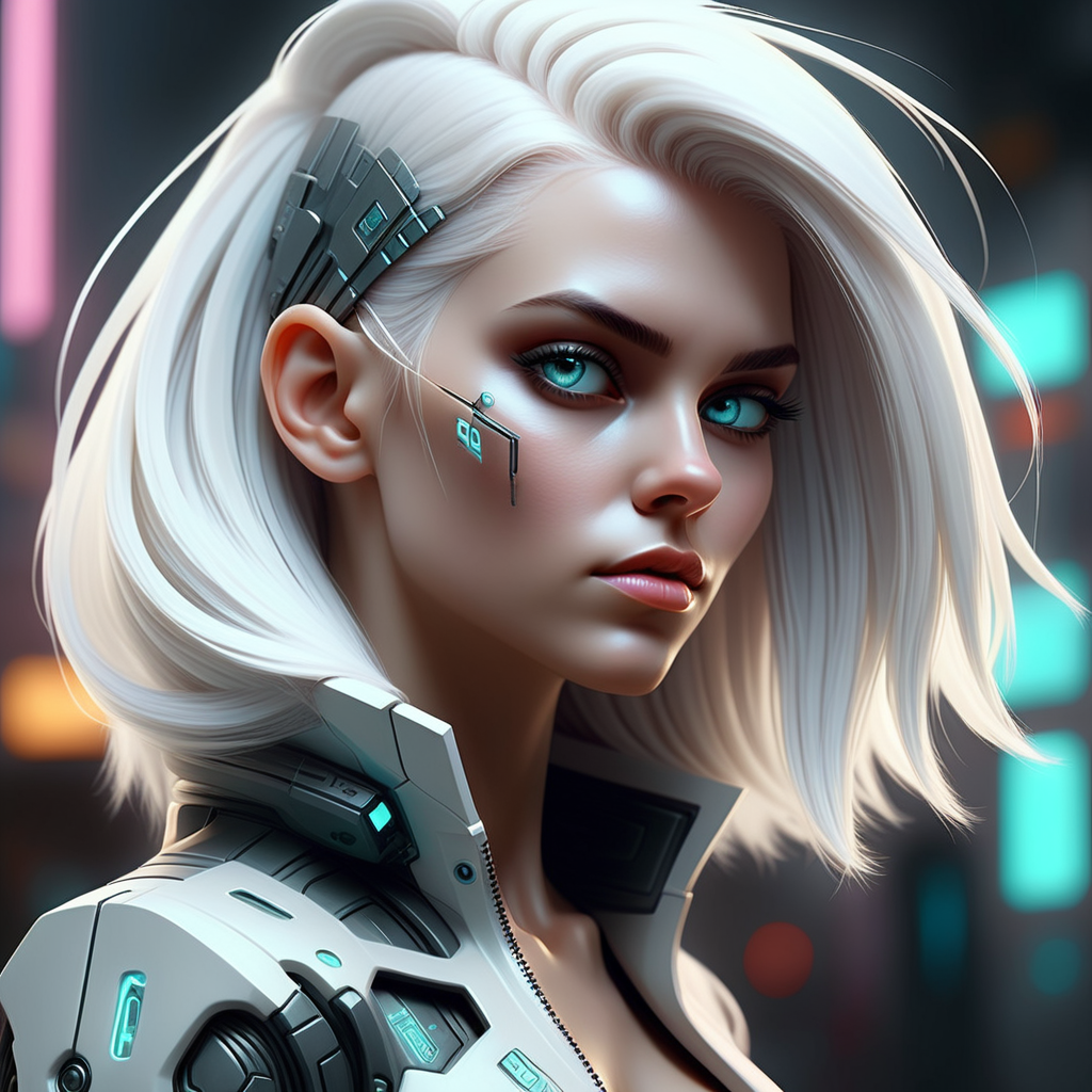 wall art pastel painting of a beautiful woman hyperrealistic portrait of gorgeous white hair female in the style of stefan kostic, full body portrait, well lit, intricate abstract. cyberpunk, intricate artwork, wlop, beeple. octane render, highly detailed, sharp focus, intricate concept art, digital painting, ambient lighting, 4k, artstation