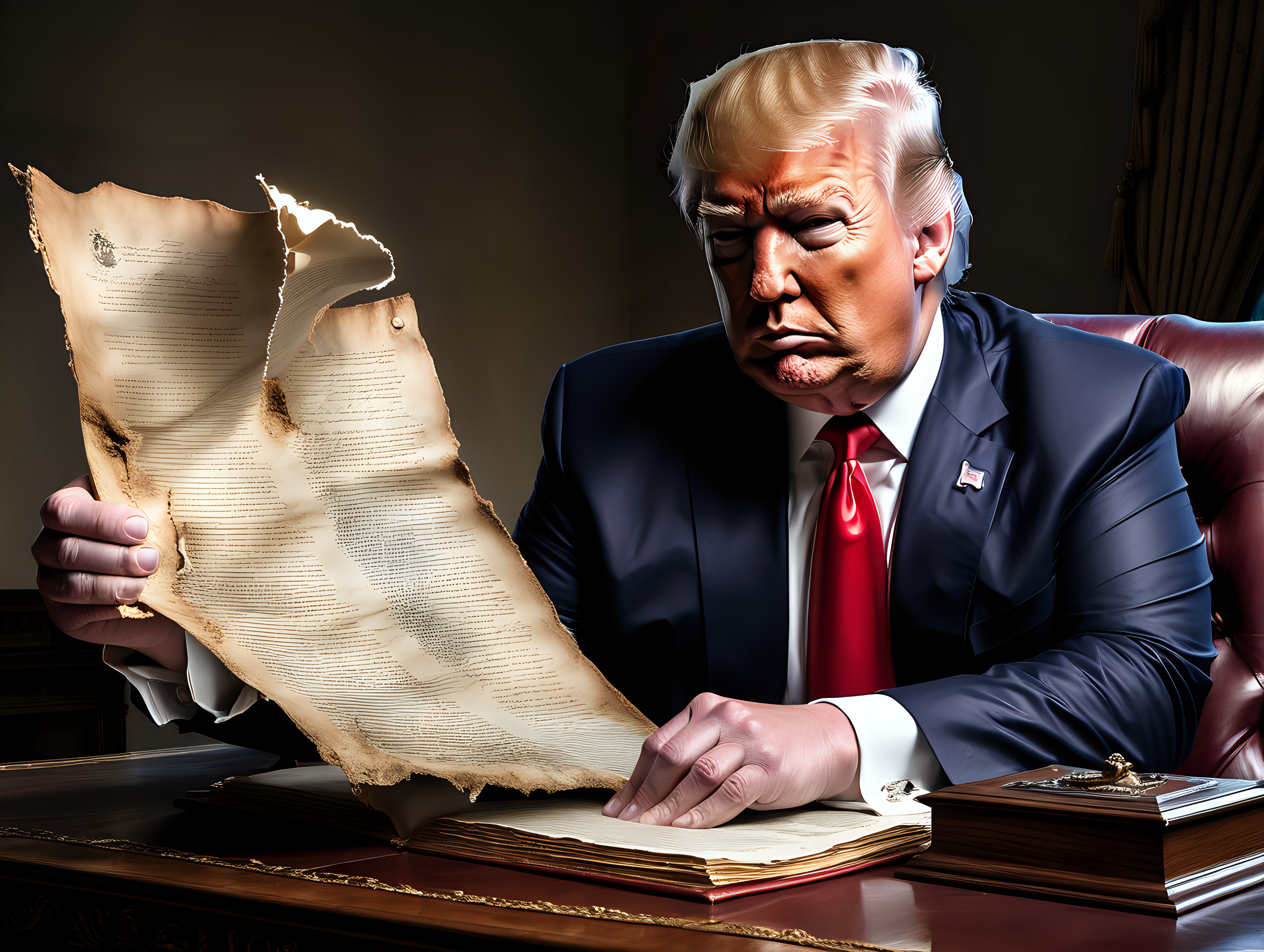 Donald Trump ripping up the US Constitution