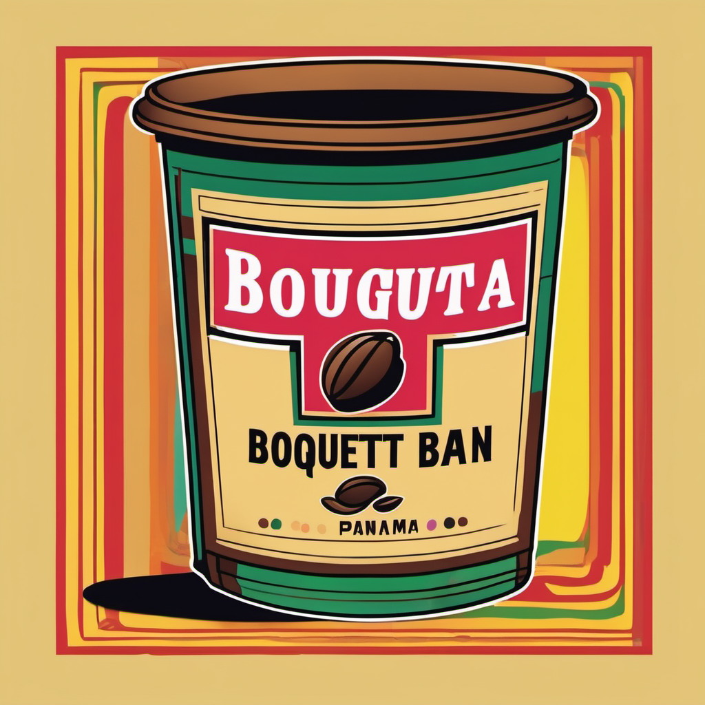  a Boquete, Panama coffee logo for a company called Boquete bean in the style of Andy Warhol
