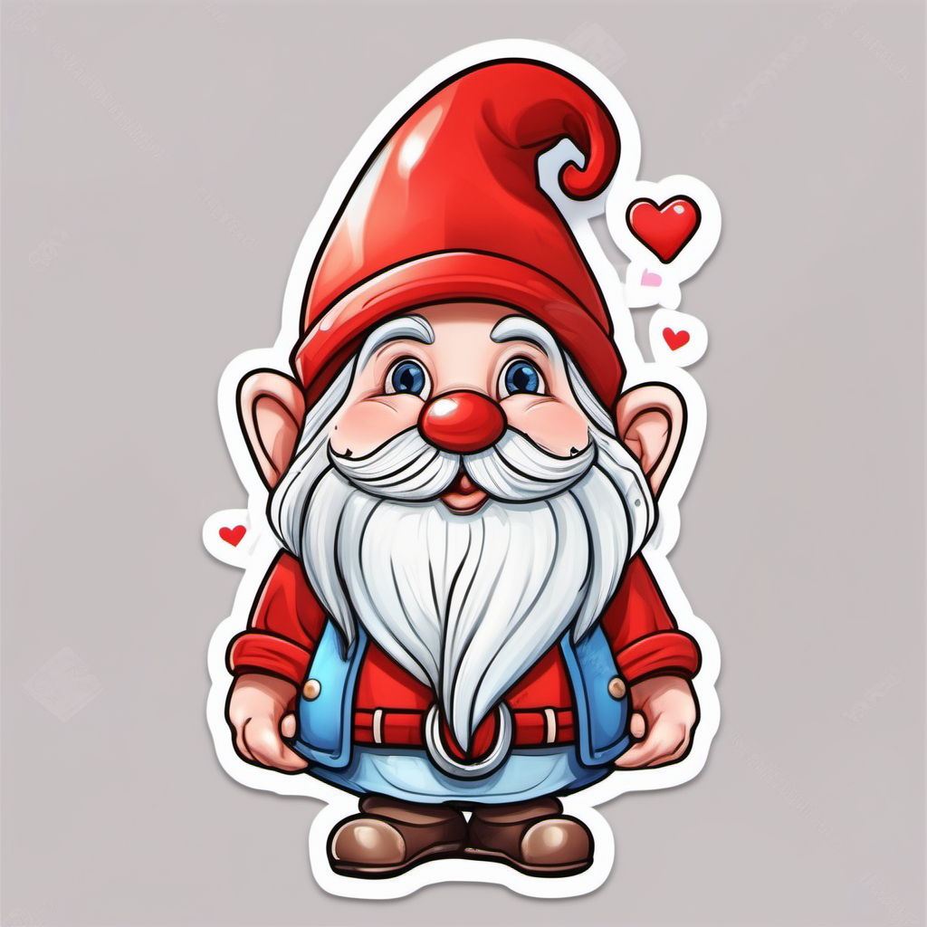 super Adorable Scandinavian gnome  Nordic gnome clipart, Festive cartoon
sticker valentine hearts,  character full body, so cute, excited, big bright eyes, shiny
fairytale, energetic, playful, incredibly high detail, 16k, octane rendering, gorgeous, ultra wide angle.