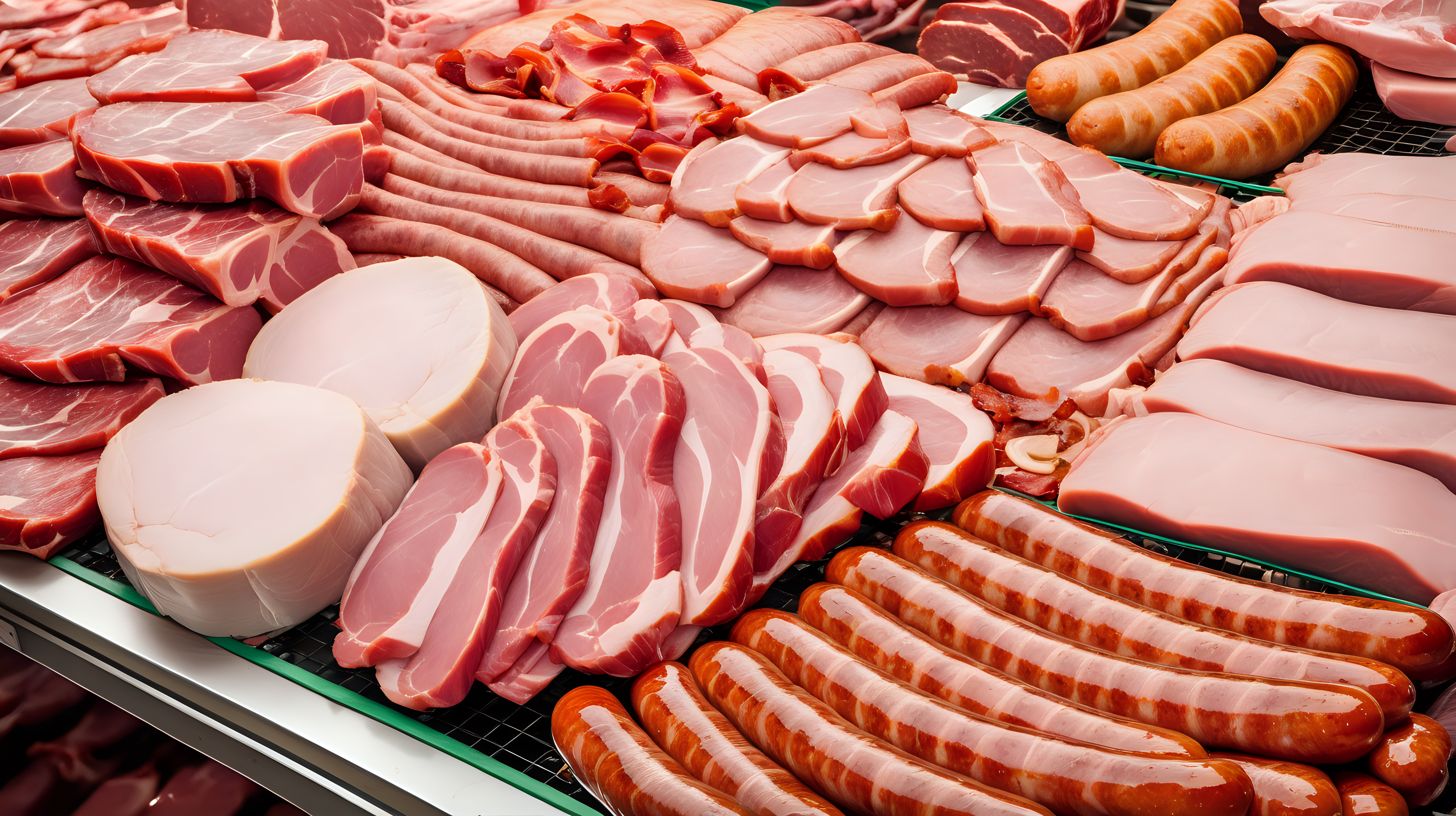 Ham bacon pork chops pork loin and sausage
