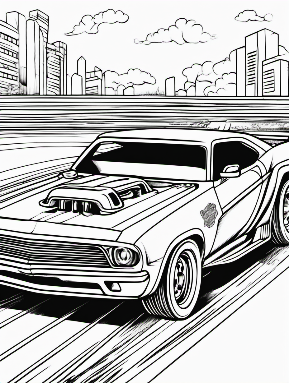 drag racer for colouring book