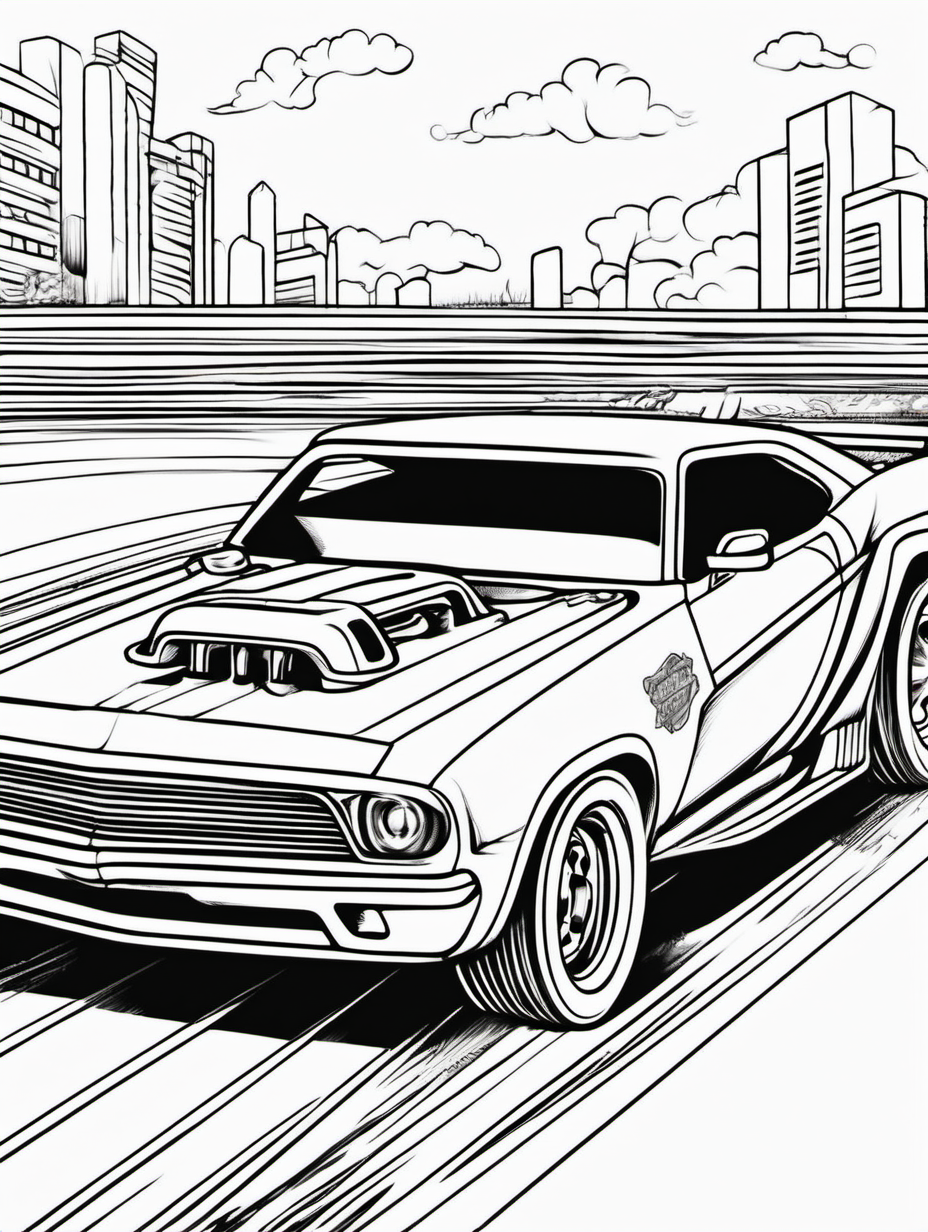 drag racer for colouring book
