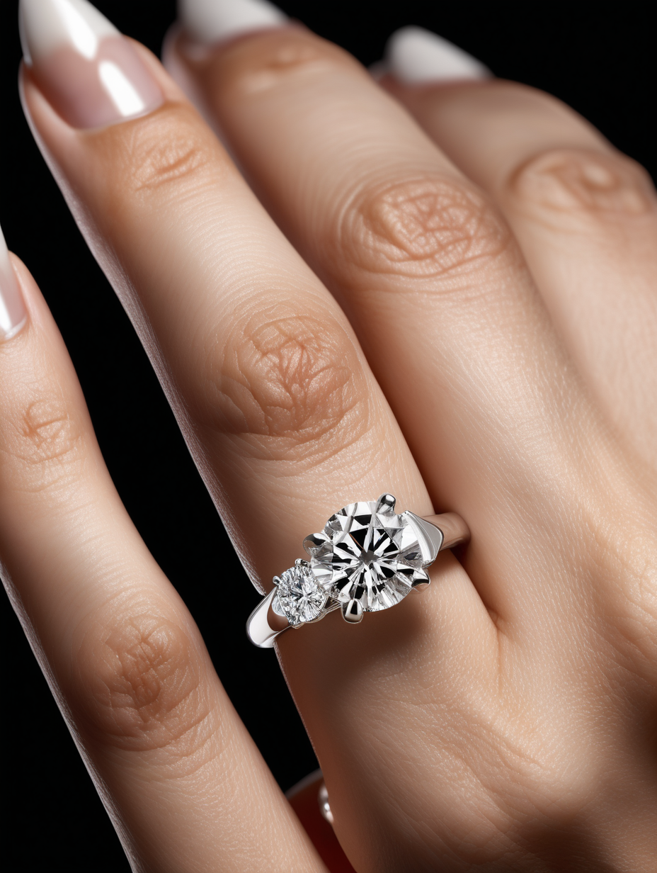 HIGH-DEFINITION BIG DIAMOND SOLITAIRE RING DESIGNS WORN BY MODEL ON HAND

