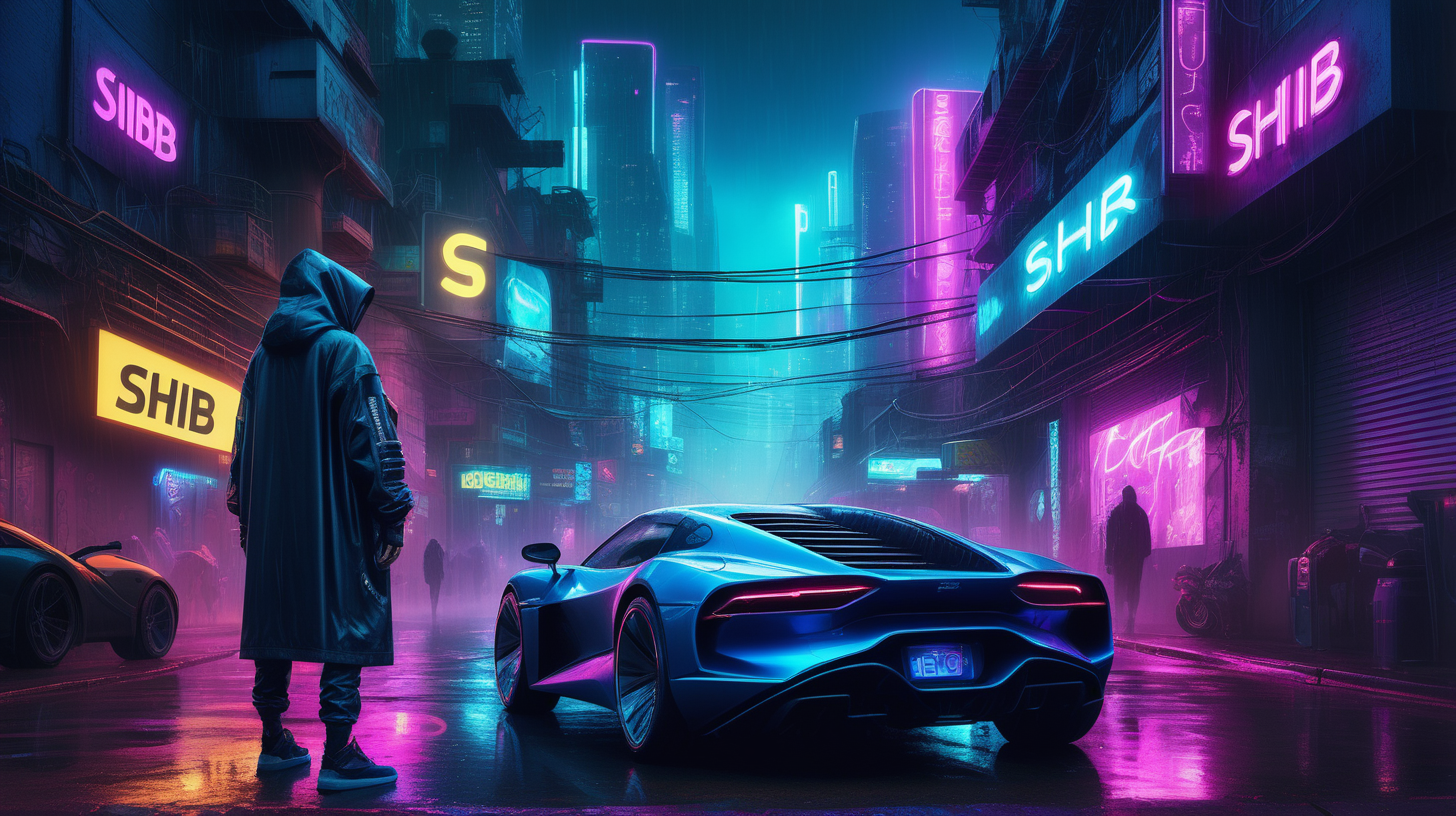 A hyperrealistic photograph depicts a cyberpunk rendition of