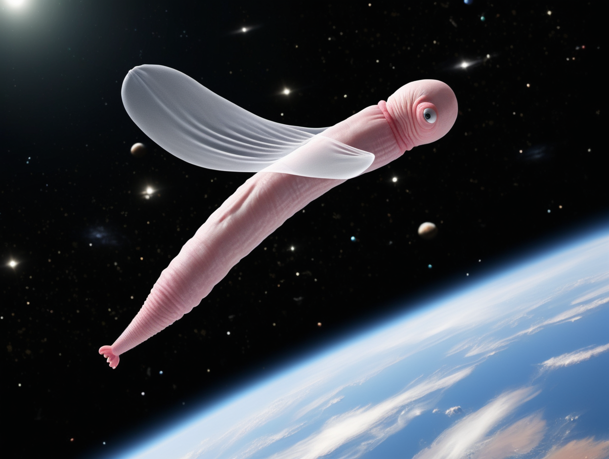 Penis flying through space