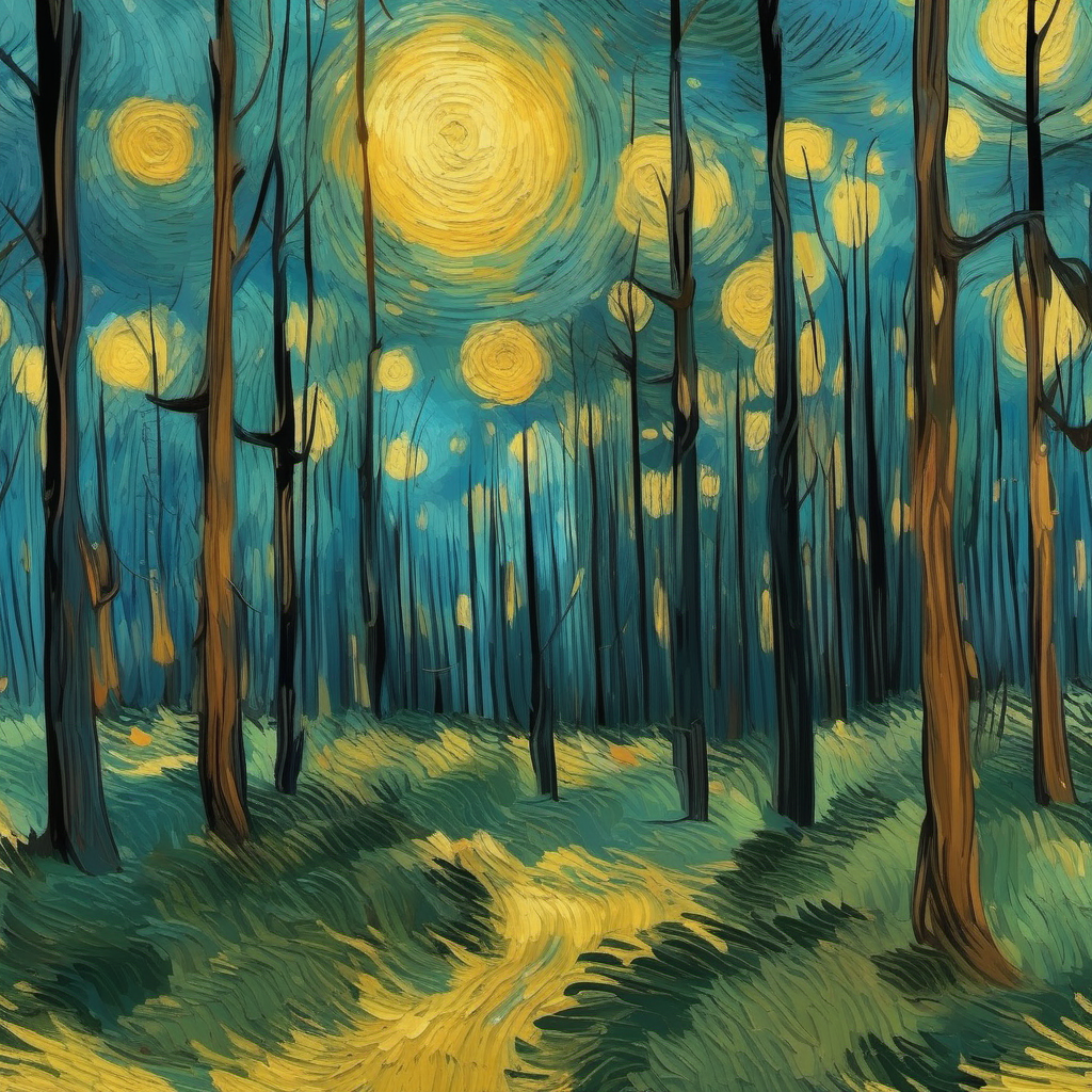 Vincent van Gogh style forest