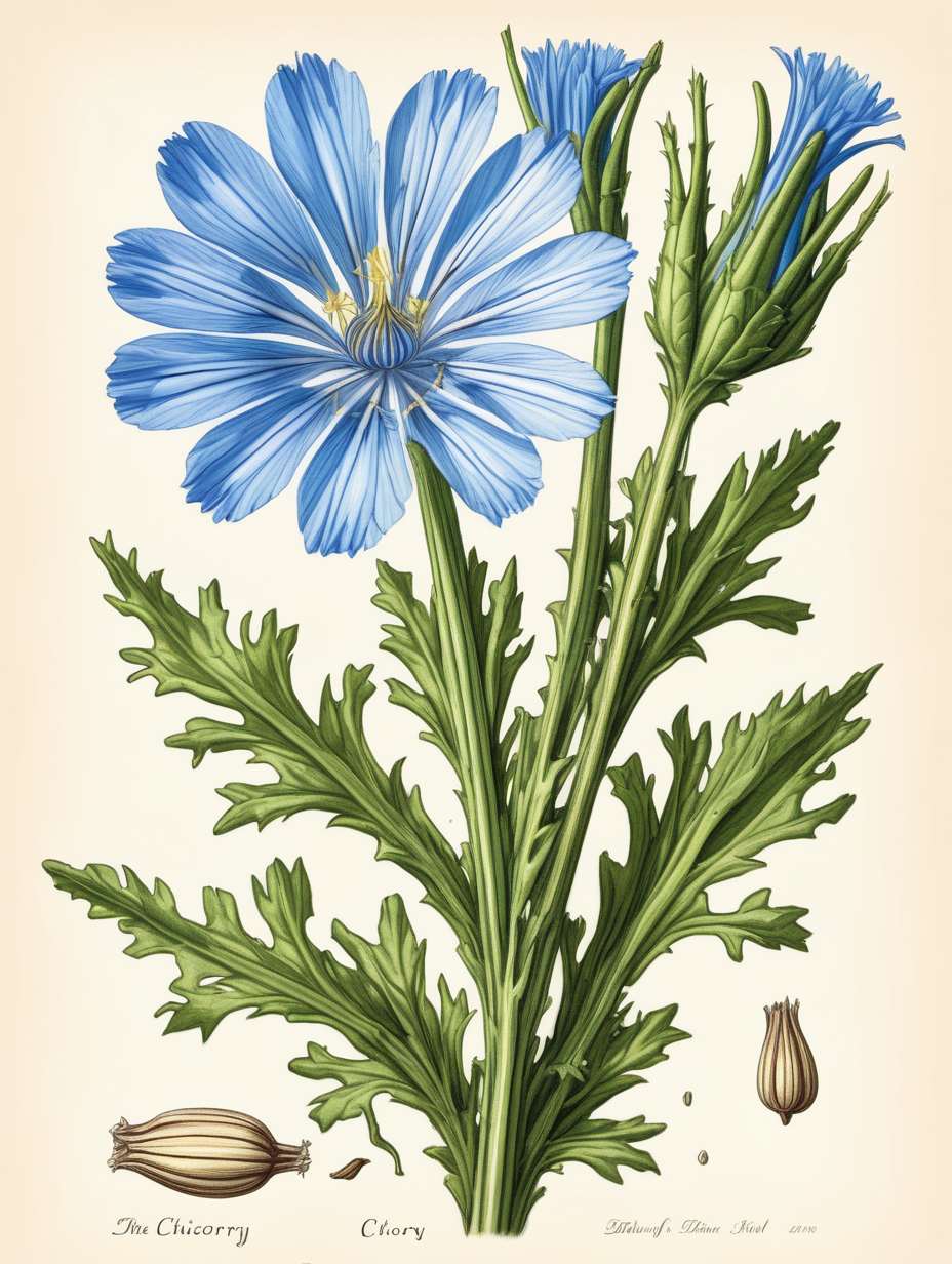 Chicory Plant botanical illustration