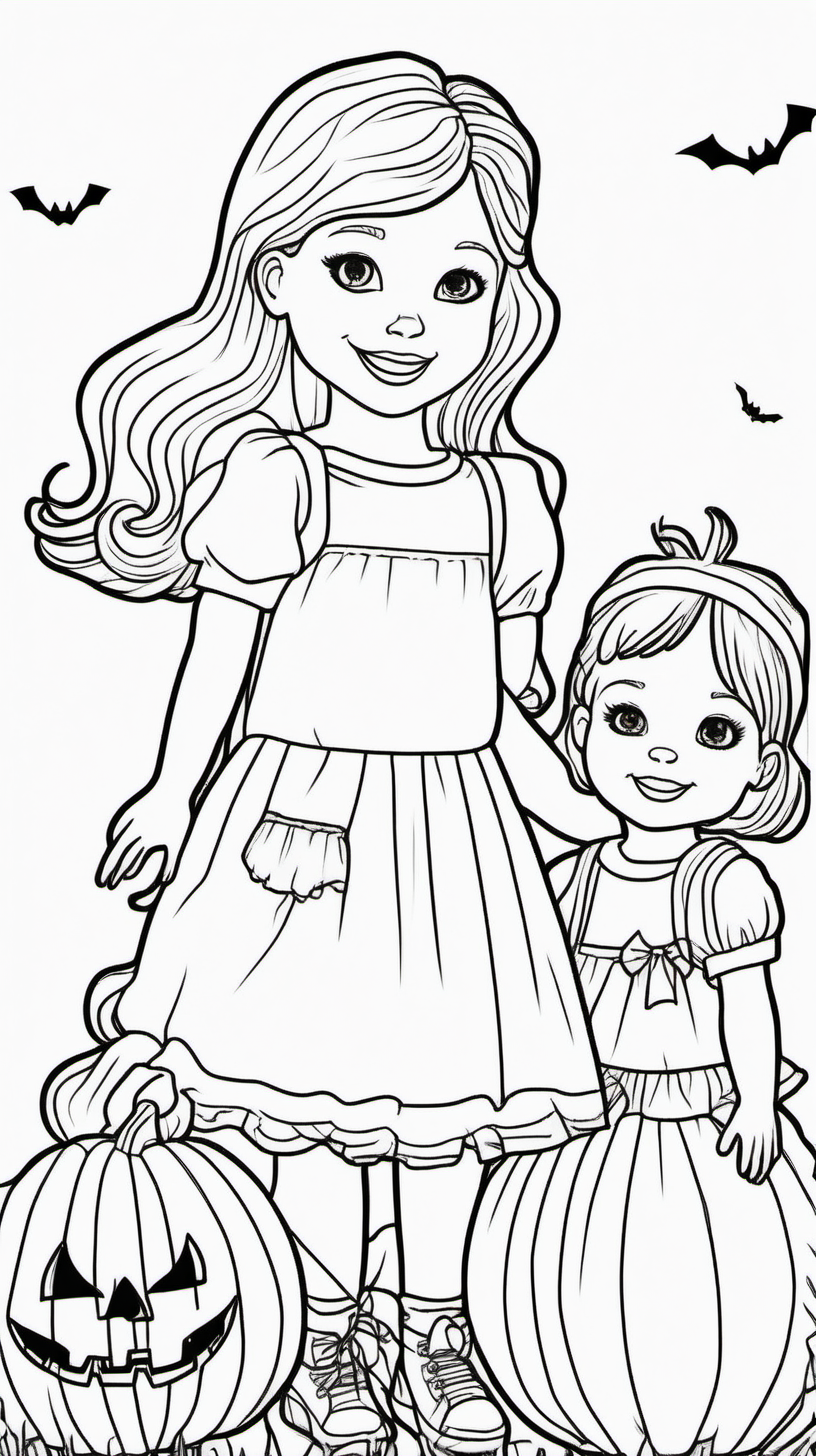 A childrens coloring book about a white girl