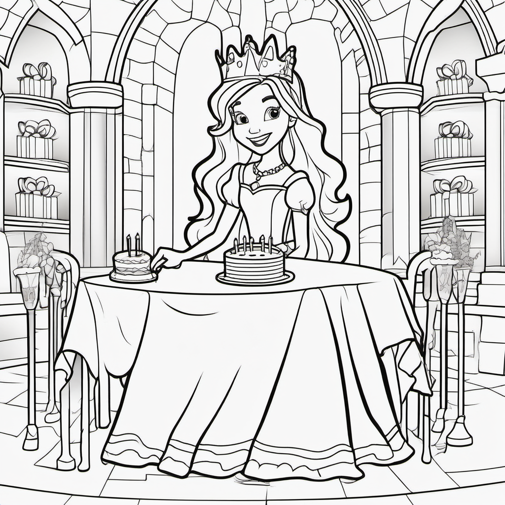 coloring pages for young kids a princess sitting