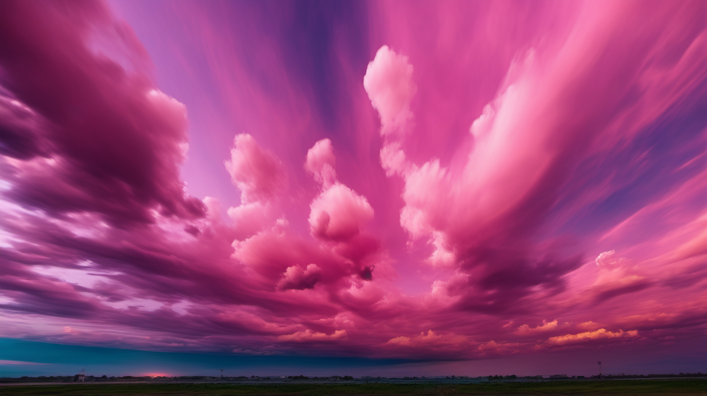 ka beautiful pink clouds, when the sun sets. From outer space. Very beautiful