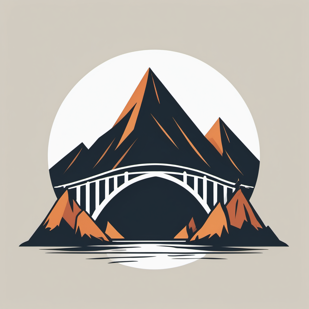 Create a simple logo two mountains with a