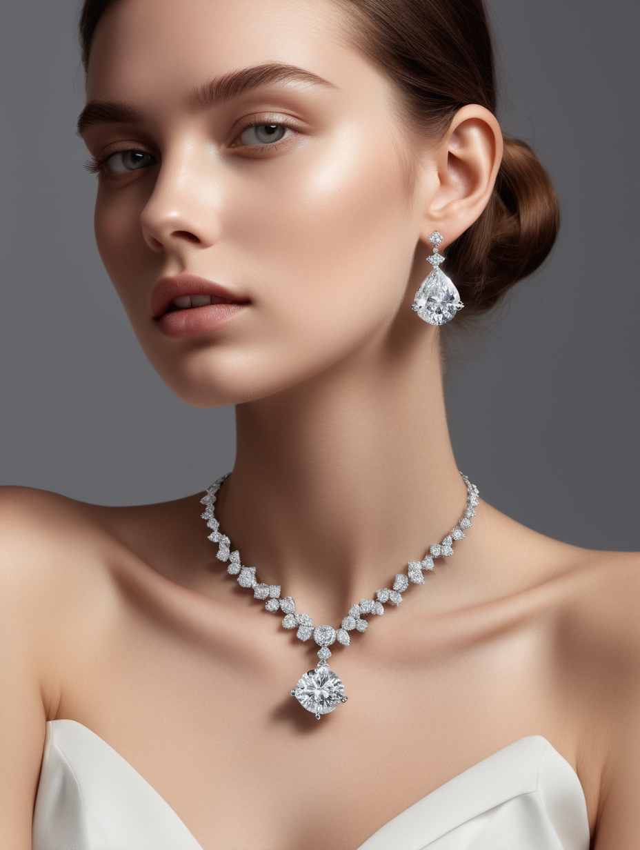 MODELS WITH LAB GROWN DIAMOND JEWELLERY AND SOLITAIRES IMAGES MULTIPLE