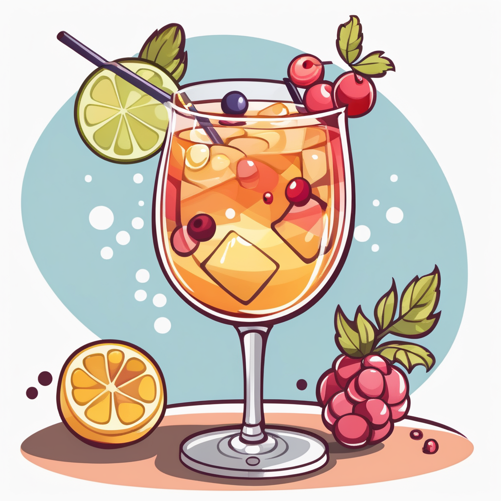 Cocktail drink cartoon