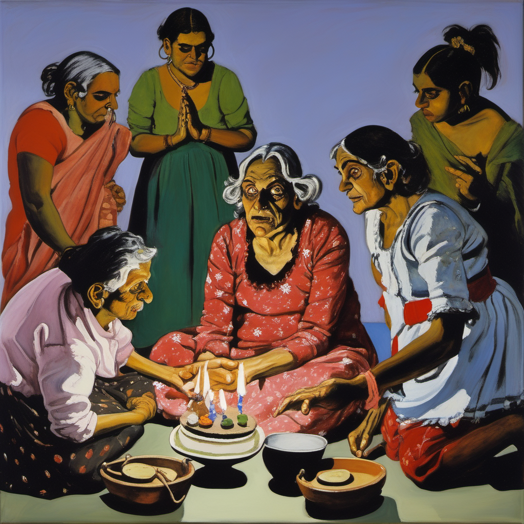 Anticipation of the upcoming festival season with Diwali, Christmas and birthdays, Paula Rego painting